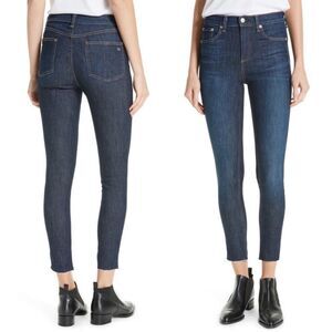 RAG & BONE High Waist Skinny Ankle Jeans Raw Hem Size 26